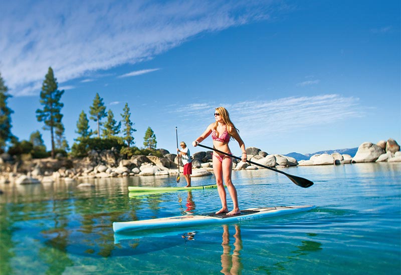 Paddle boarding in Tahoe