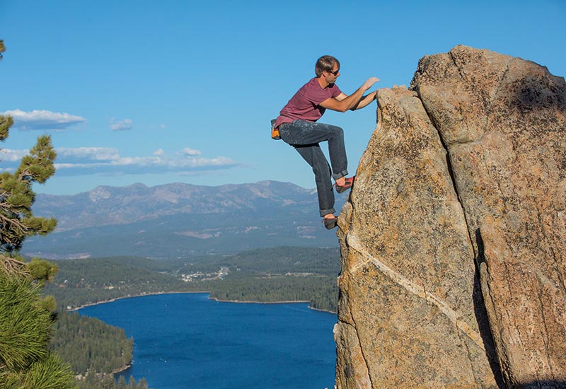 Rock climbing in Tahoe Donner